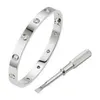 High Edition Screw Style 10 Stones Cuff Bracelets Love Bangle Girl Ladies Titanium Steel Wholesale