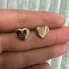 High Polished Girls Original Branded Heart G Solid Stud 316L roestvrij staal Gold Sier Rose Dames Letter grave oorbellen trouwfeest sieraden