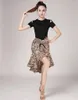 Sahne Giyim Balık kuyruğu Latin Etek Kadınlar için Yetişkinler Uygulama Performans Dans Kostümleri Yarım uzunluk leopar dansı