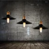 Pendant Lamps Old Bronze Vintage Bar Lights Retro Black Shade Kitchen Island Design LED Lamp Rope Lighting