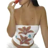 Zbiorniki damskie Y2K Floral Tube Top 2000s Women Flower Flower Off ramion bez ramiączek Bandeau wychodzenie na zewnątrz letniej kamizelki streetwear