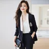 Women's Suits High Quality Fabric Blazers Jackets Coat For Women Business Work Wear Formal Tops Outwear Professional Blaser Uniform Designs