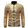 Jaquetas Masculinas Masculinas Brilhantes Blazer Ouro Prata Azul Borgonha Lantejoulas Glitter Casaco Masculino Casa Noturna Com Zíper Terno Jaqueta DJ Palco Dourado Blazers