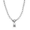 Chains Punk Chain Golden/Silver Color With Lock Necklace For Women Men Padlock Pendant Statement Gothic Fashion Jewelry