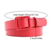 Belts 2023 Women's Cute Black Red White Wide Leather Waist Belt Female Decorative Strap For Women Jeans Dress