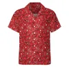 Chemises décontractées pour hommes Chemise de vacances à imprimé cachemire rouge Vintage Floral Summer Man Y2K Blouses Short Sleeve Graphic Clothing Plus Size