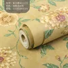 Fonds d'écran Américain Rétro Jaune Floral Papier Peint Rouleau Classique Pastorale Vigne Fleurs Papier Peint Vert Vintage Chambre Salon Décor