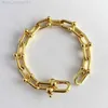 Luxury fashion high-end bracelet men and women style electroplating 18K rose gold U-shaped horseshoe buckle party gift
