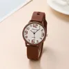 Wristwatches Women Fashion Silicone Watches Set Minimalist High Number Qualities Big Dial Ladies Quartz Casual Watch Clock Gifts