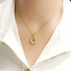 Colares com Pingente Feminino Corrente em Forma de Lua Moda Bem Real Ouro 18k Cor Clássica Joias Presente