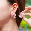 Dangle Earrings Fashion 925 Silver Needle For Women Luxury Firework Sun Flower Beautiful Jewelry Gift