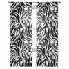 Curtain Abstract Zebra Skin Sheer Curtains For Living Room Kids Bedroom Tulle Kitchen Window Treatment Drapes