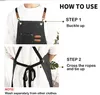 Tjock Canvas Förkläde Modern Simple Diy Milk Tea Coffee Shop Barber Work Clothes Apron Tillverkare Wholesale 1224465