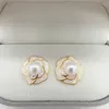 Stud Earrings Arrival Natural Freshwater Pearl Trendy Simple Flower Design 14K Gold Filled Female Jewelry For Women Gifts