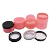 100 150 200 250 ml Plastic Potten Roze PET cosmetische pot opslag blikjes ronde Fles met venster aluminium deksels voor crème masker Accrf