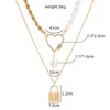 Choker 2023 Vintage Unregelmäßige Perlenschmuck Vergoldete klobige Gliederkette Layered Halsketten für Frauen Damen Halskette