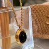 Kedjor 2023 Vintage Black Water Drop Round Pärlor Oval Pendant Necklace Geometric Gold Color Titanium Steel smycken gåvor