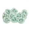 Fiori decorativi 50pcs mini rosa finta da sposa portatile fai da te floreale testa di fiore artificiale casa riutilizzabile decorazione di nozze panno