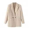 Costumes pour femmes femmes Chic bureau dame Double boutonnage Blazer manteau mode à manches longues décontracté dames vêtements d'extérieur hauts veste