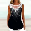 Kadınlar bluzları Blusa Mujer Moda 2023 Kadın Gömlekler Gevşek Fit Rahat Rahat Flowy Sleeless Yuvarlak Yuvarlak Boyun Bluz 4xl Egzersiz Giysileri İçin