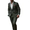 Herrdräkter 2023 Casual Stylish Dark Green Men's 2-Piece Suit: Slim Fit Groom Tuxedo Fashionabla Custom Set for Wedding Luxury