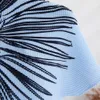 ツーピースドレスサマーランウェイ2ピースレディースセットビンテージプリントタートルネック半袖トップシャツブラウスマディプリーツスカートスーツ衣装2023