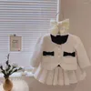 Ensembles de vêtements doux tenues enfants filles princesse 2 pièces vêtements printemps automne bébé fille mode manteau jupe costume Vintage pour 1-5 ans