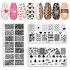 Flower Leaf Geometry Nail Stamping Plate Rostfritt stål Nagel Bildplatta stencilverktyg DIY Printing Stamp Mall