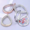 Charms WZNB Glass Living Memory Locket Transparent Waterdrop Po Frame Pendant For Jewelry Making Necklaces Accessories