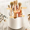 Storage Boxes Eco-friendly Convenient 360-Degree Rotating Makeup Brush Box Plastic Holder Easy Access School Supplies