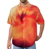 Camisas casuais masculinas abstratas fogo camisa solta homem férias tigre listras impressão gráfico de verão manga curta moda blusas grandes