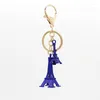 Keychains Wholesale 10 Fashion Mini 3D Color Tower Pendant Keychain Car Backpack Buckle Men And Women Daily Necessities Gift Alloy