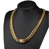 Chains 8/10/12/14/16/18mm Stainless Steel Miami Curb Cuban Chain Necklace Boys Men Gold Color Hip Hop Clasp Link Jewelry Bracelet