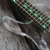 4 Sträng akrylkropp Electric Bass Guitar Green Blue Colorful Color LEDS Light Maple Neck Rosewood Fretboard High Quality