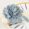 Dekorativa blommor Haze Blue Simulated Flower Linen servett Buckle Wedding Table Decor Artificial Silk Ring Valentine's Day Decoration