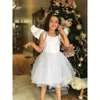 Girl's Dresses Kids Girl Summer Dress Solid Sleeve Lace Suspenders kostym Tutu Outfits For Children Girl Party Ballet Wedding Princess Clothes 230609