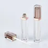 8ml Lip Gloss Tubes Containers Clear Mini Rechargeable Lip Balm Bottles with Lipbrush Gold/Silver Lid pour DIY Lip Sample Travel Split Cha Wsuk