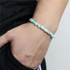 Strang Klassische unregelmäßige Geometrie Kristall Tigerauge Türkis Naturstein Perlenarmbänder elastisches Seil Modeschmuck für Frauen Männer