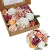 Decorative Flowers Artificial Combo Box Set Fake Flower With Stems For DIY Wedding Bouquets Centerpieces Arch Arrangement Home Decor