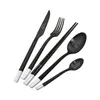 Dinnerware Sets 5Pcs/ 4Pcs Tableware Knife Spoon Fork Chopsticks Set For Kitchen Creative Stainless Steel Cutlery Matte Nordic Black White