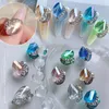 Falska naglar 10 PCSPACK av 3D Metal Nail Art Alloy Stapled Borrs Handgjorda ornament Zircon Crystal Super Shiny Nail Charm Accessories 230609