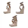 Sandali estivi New Cinturino con fibbia alla caviglia Piattaforma con zeppa Roma Donna Sexy Serpentine Peep Toe Moda Scarpe casual 230511