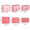 Storage Bags 6 Pieces Travel Bag Organizer Clothes Shoe Traveling Compression Packing Cubes Suitcase Luggage Organizers