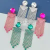 Boucles d'oreilles pendantes tempérament strass longues chaînes gland pour femme fête élégant Banquet bijoux