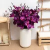 Decorative Flowers Artificial Orchid Autumn Butterfly Silk Fake Flower Wedding Home Christmas Decoration Room Bouquet Decor