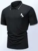 Męska Polos Summer Fall Sleeve Męska koszula polo z kołnierzem retro Paul koszulka z drukiem konnym sportowym i swobodnym sukienką biznesową 230609