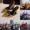 2023 Skor Senaste Fashion Pink Patent Leather High Heels Pointed Decorative Pump 11cm Dress Dinner Shoes Designer Sandaler 35-42