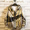 Herrjackor Fashion Reflective Mens Silver Jacket Män våren och hösten Outwear Windbreaker Hooded Designer