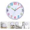 Wall Clocks Clock Silent Colorful Figure Ornament Digital Bedroom Mute Pointer Plastic Child Pendant Decor