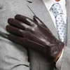 Top Quality Genuine Leather Gloves For Men Thermal Winter Touch Screen Sheepskin Glove Fashion Slim Wrist Driving EM011229W